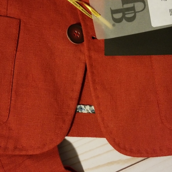 Milano Boys Bergamo Uomo sport 2 PC red linen suit - Picture 5 of 8